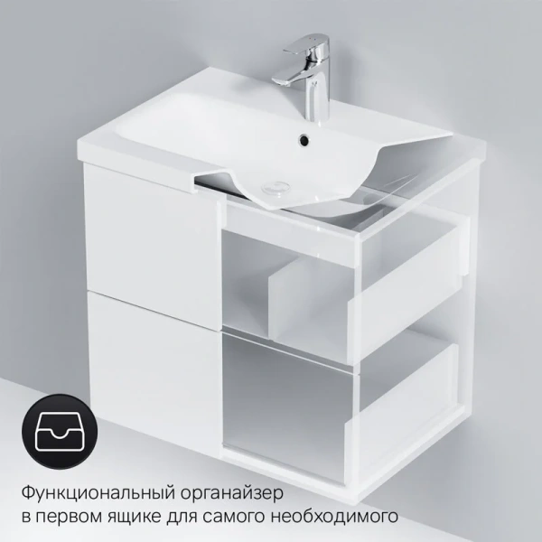 Тумба под раковину подвесная Am.Pm Gem 60 см белый глянец, окрашенные - фото 9