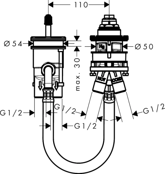 Смеситель для ванны Hansgrohe Metropol 32548000 на 2 отверстия - фото 4