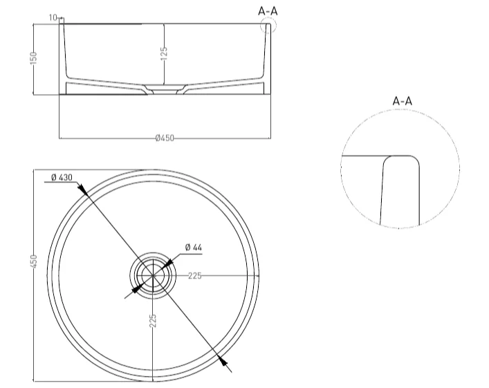 Раковина Salini Armonia 02 45 см покраска по RAL полностью - фото 2