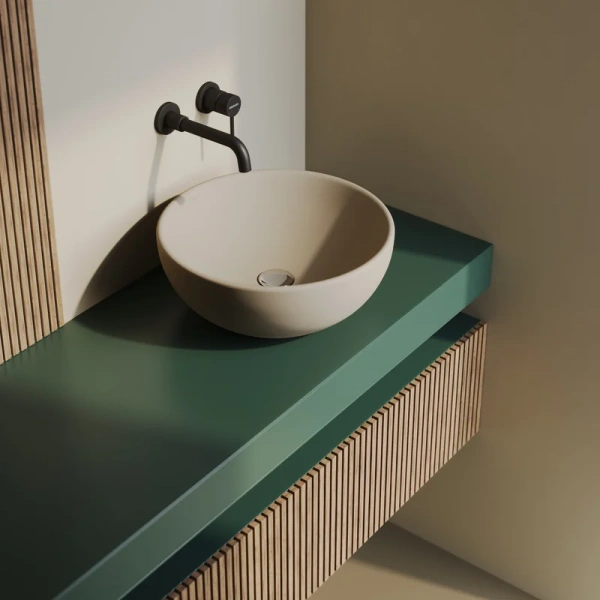 Раковина BERGES Mascon 45 см матовый жасмин, современные, hi-tech - фото 2