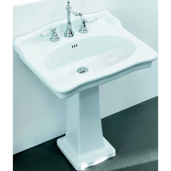 Раковина ArtCeram Hermitage 68 см белая, прямоугольной формы, тюльпан - фото 5