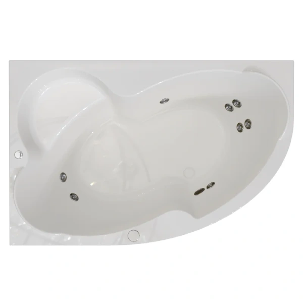 Гидромассажная ванна Радомир Ирма 2-80-2-1-0-217/2-80-2-2-0-217, 169 x 110 см, L/R, рама-подставка, фронтальная панель, полотенцедержатель, слив-перелив, гидромассаж Релакс хром КУ 100, белая - фото 1