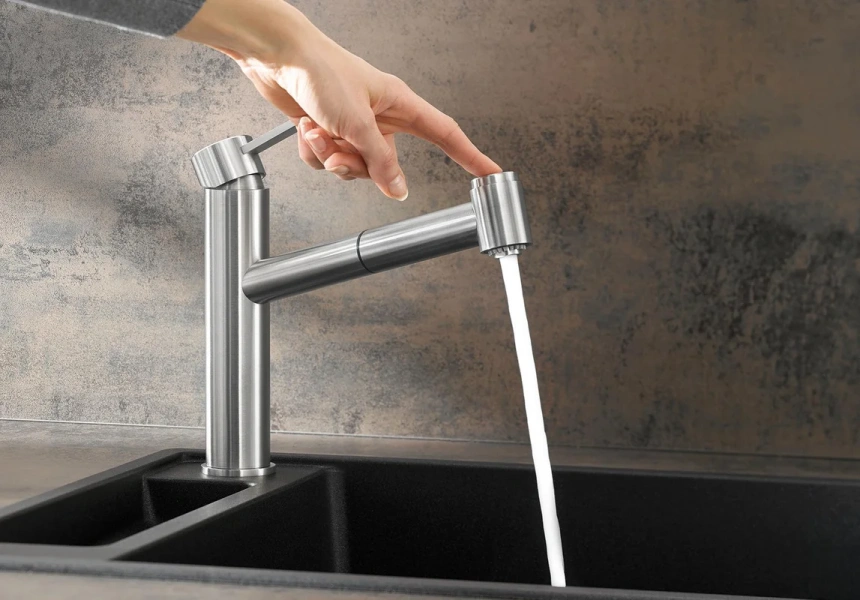 Смеситель для кухни Blanco Ambis-S нержавеющая сталь, высокие, из латуни, округлая форма - фото 5