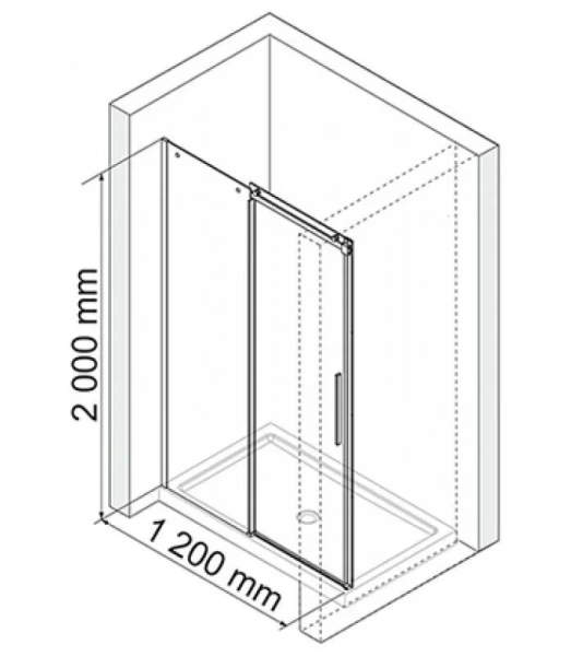 Душевая дверь WasserKRAFT Dinkel 120 см профиль хром - фото 4