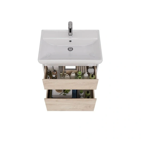 Тумба с раковиной Lemark Combi LM03C70T 70 см с выдвижными ящиками, моноблок - фото 5