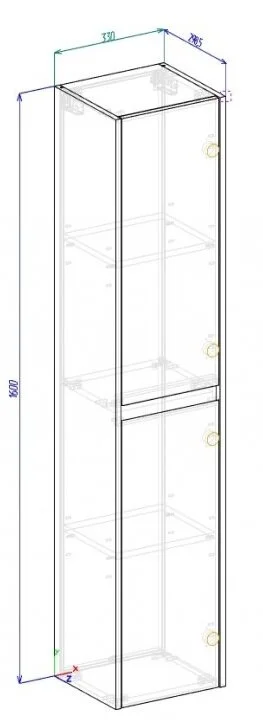 Шкаф-пенал подвесной BelBagno Kraft 33 см cemento grigio правосторонний, нет в наличии - фото 2