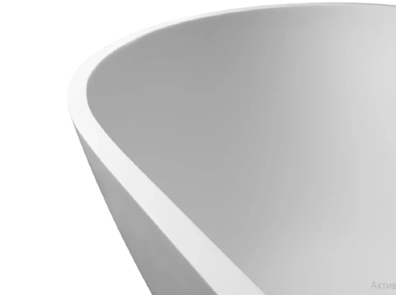 Ванна Uni-Flow Oval из искусственного камня Solid surface FS307-1750 Matt White, 175 х 75 см, белая матовая - фото 4