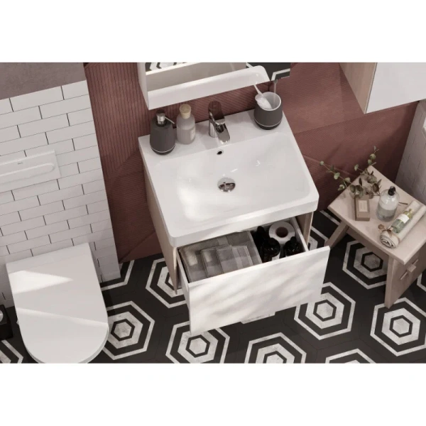 Тумба с раковиной подвесная Акватон Асти 1A263101AXD70 55 см с выдвижным ящиком, 55 см - фото 6