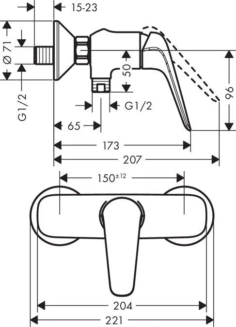 Смеситель для душа Hansgrohe Novus - фото 2