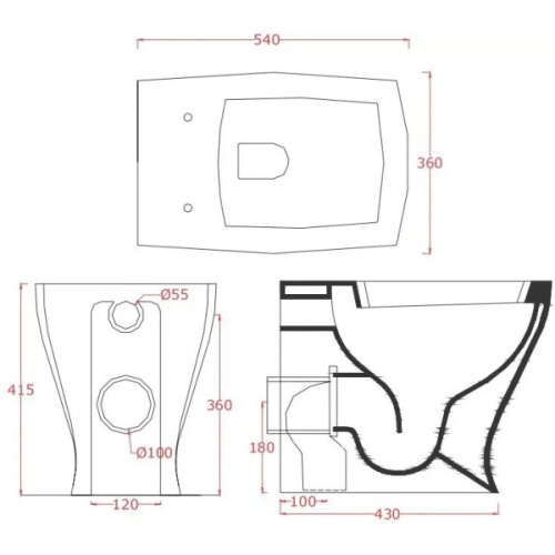 Унитаз напольный ArtCeram Jazz чёрно-белый - фото 3