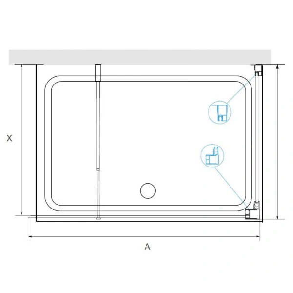 Душевой уголок RGW Walk In WA-005-1B 110х100 см профиль черный, стекло прозрачное - фото 2