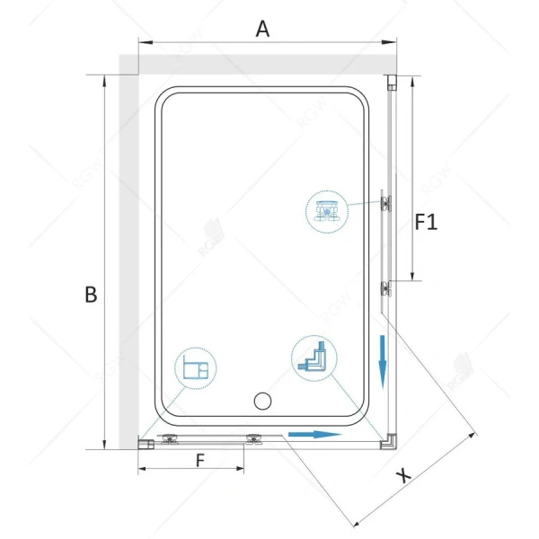Душевой уголок RGW Classic CL-44B 120x80 см прямоугольный, профиль черный - фото 3