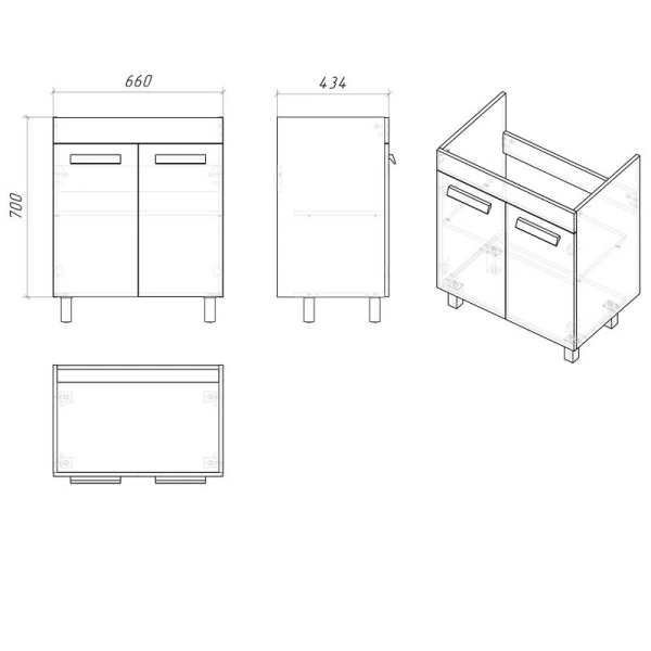 Тумба под раковину напольная Grossman Neo 70 см белая - фото 2