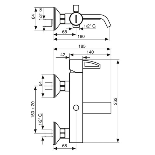 Смеситель для ванны Emmevi Minu CR83001 - фото 2