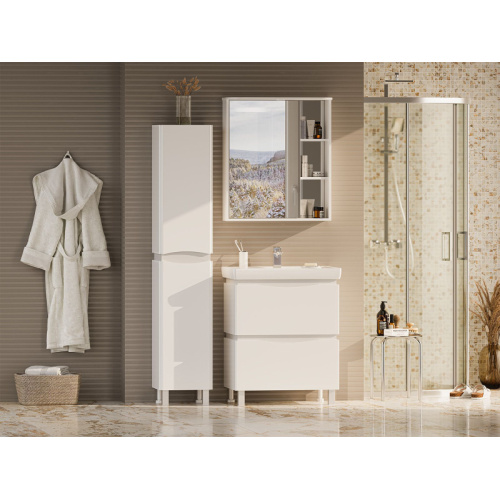 Зеркальный шкаф, зеркало слева, полочки справа, Misty Венера П-Внр04070, по запросу, нет в наличии index_1 - фото 5