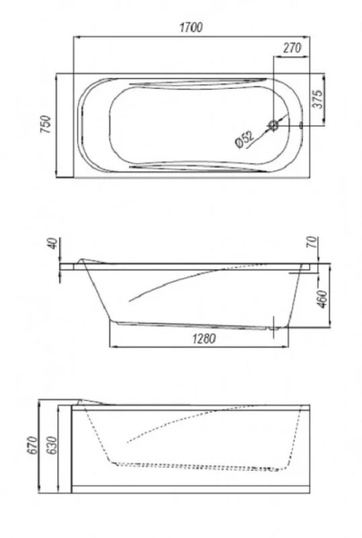 Акриловая ванна Kolpa-San String 5040000 Basis 170х75 - фото 2