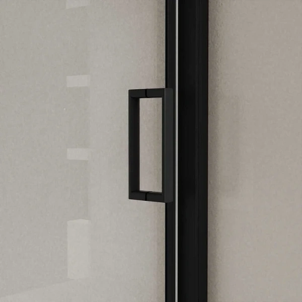 Душевая дверь в нишу Vincea City 150 см профиль черный стекло прозрачное - фото 4