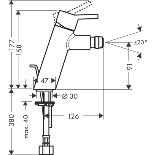 Смеситель для биде Hansgrohe Talis S2 однорычажный - фото 2