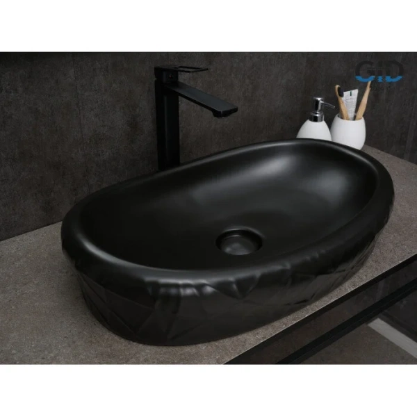 Раковина GID Creativo Bm777 60 см черная, в форме чаши, круглой формы - фото 5