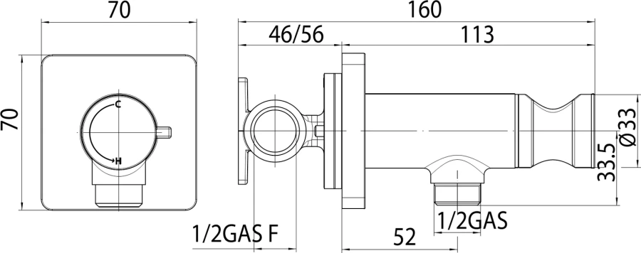 Гигиенический душ Bossini Cube Brass E38001B.030 - фото 2