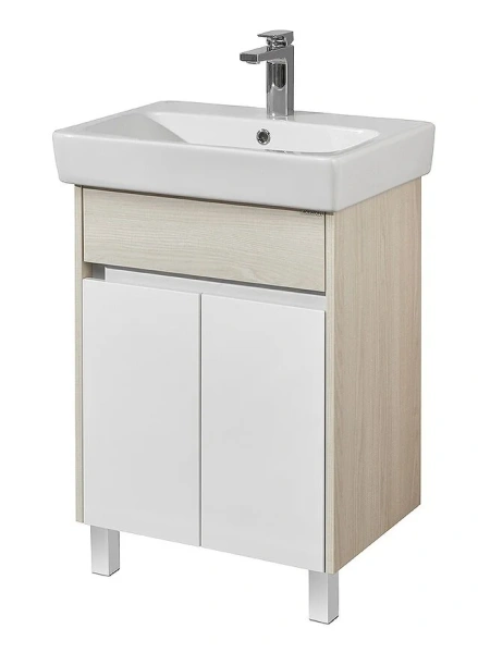 Тумба с раковиной напольная Акватон Верди Н 1A207701VDAV0 60 см белый/ясень фабрик