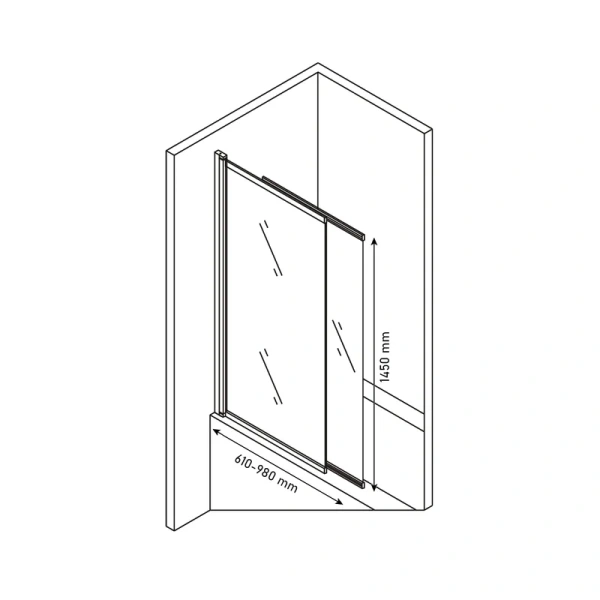Шторка для ванны Berges River S Slider 98х145 см прозрачное стекло, профиль хром index_1 - фото 10