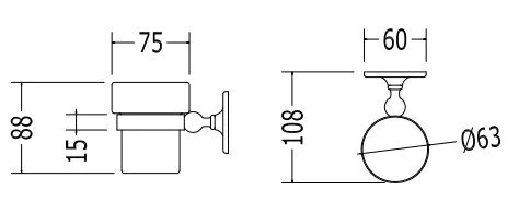 Стакан для ванной керамический, цвет хром, Devon&Devon Cavendish, по запросу - фото 2