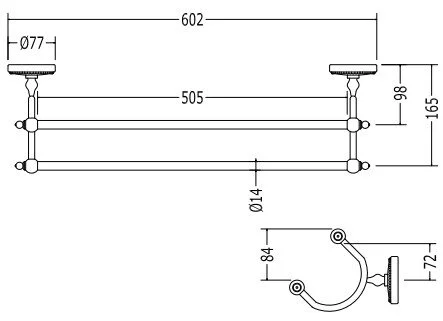 Полотенцедержатель для ванной двойной, цвет хром, Devon&Devon Dorothy, по запросу - фото 2