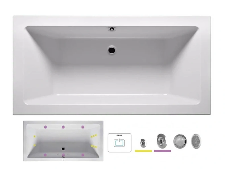 Ванна гидромассажная Riho Lusso 190 x 90 см, FLOW2 - фото 1