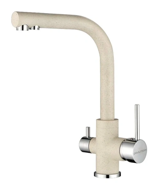 Смеситель для кухни Paulmark Essen бежевый, однорычажный - фото 1