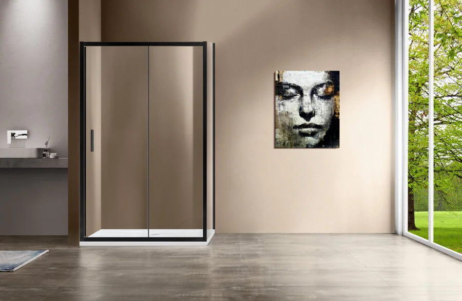 Душевой уголок Vincea Garda 140х80 см профиль черный, стекло прозрачное, современные, hi-tech - фото 3