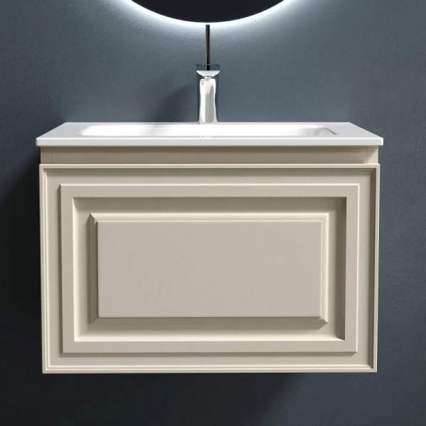 Тумба под раковину подвесная Sancos Very 60 см beige soft, современная, hi-tech - фото 3