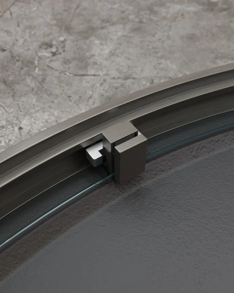 Душевой уголок Cezares Molveno 90х90 см стекло прозрачное профиль оружейная сталь, стеклянные, угловые, без поддона - фото 6