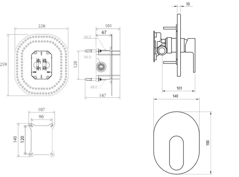 Смеситель скрытого монтажа Ravak Chrome CR 066.00 X070057, скрытого монтажа, встраиваемые в стену - фото 6