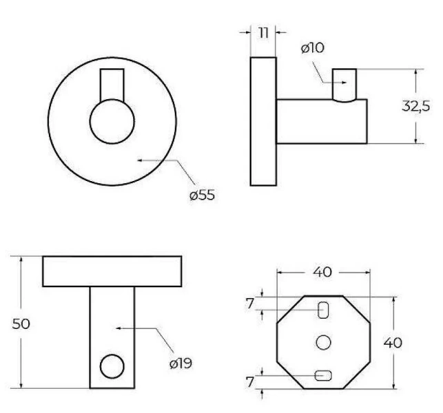 Крючок для ванной Cezares Relax сатин - фото 3