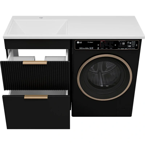 Тумба под раковину напольная Brevita Enfida 60 см черная, 120 см - фото 6