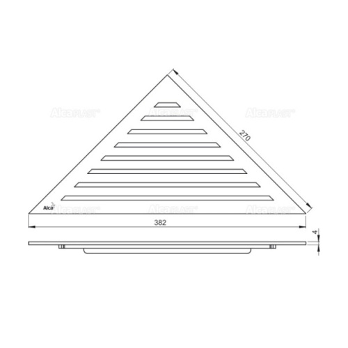Душевой лоток Alcaplast 38 см угловой - фото 4
