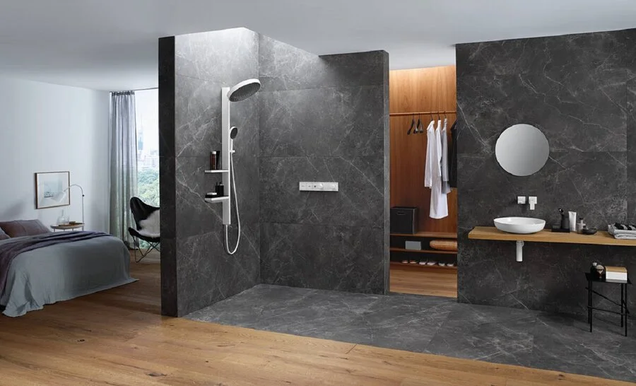 Смеситель для душа Hansgrohe RainSelect черный матовый, черные - фото 4