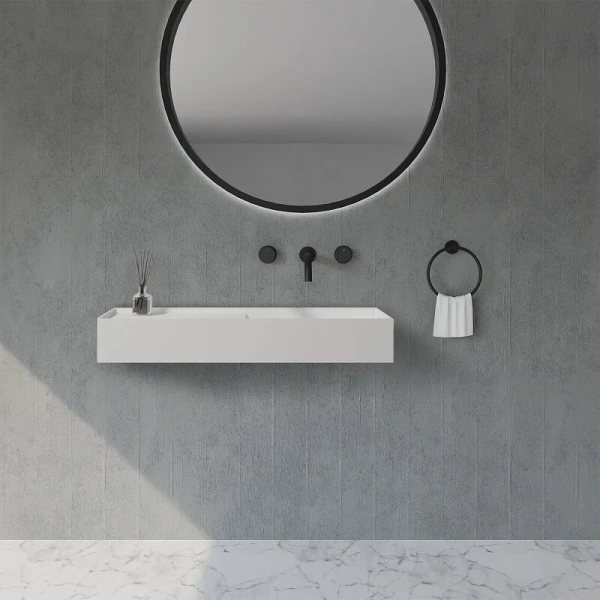 Раковина Abber Stein 80 см белая матовая, прямоугольной формы - фото 5