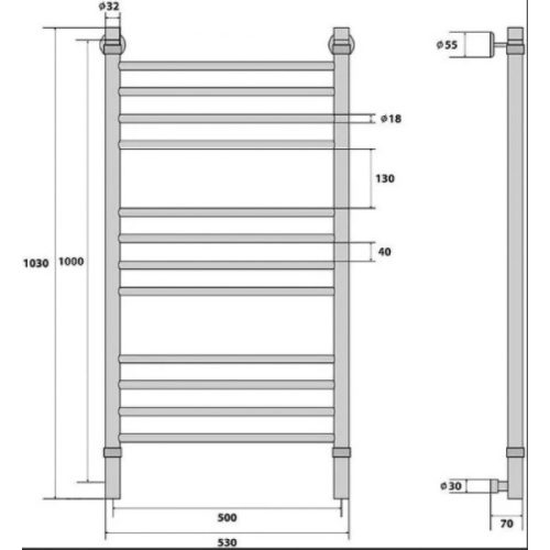 Полотенцесушитель электрический Energy Ergo 100x50 - фото 2