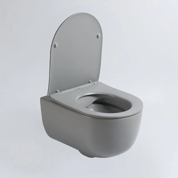 Унитаз подвесной Vincea Evo серый матовый, безободковые, сиденье с микролифтом , с антивсплеском - фото 5