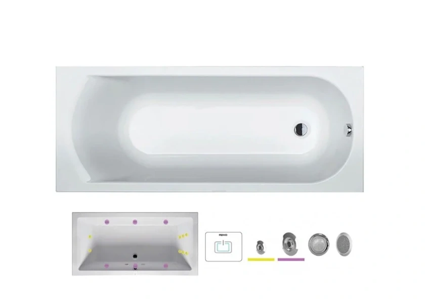 Ванна гидромассажная Riho Miami 170 x 70 см, FLOW - фото 2
