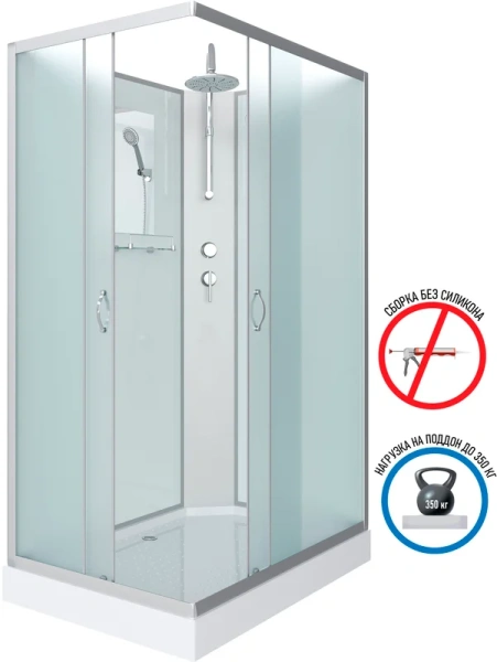 Душевая кабина Niagara Classic 120x80 см стекло матовое, прямоугольные - фото 2