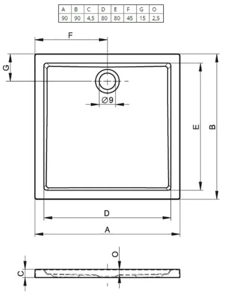 Душевой поддон акриловый Riho Zurich 250 90x90 см - фото 3