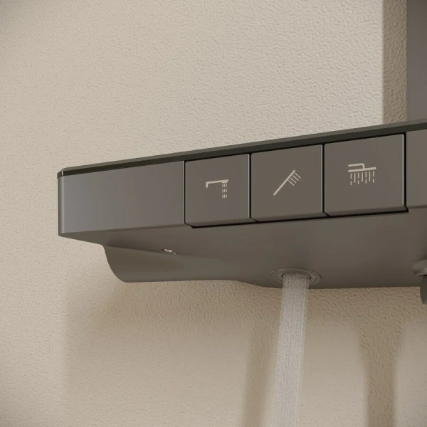 Душевая стойка Sancos Vos вороненая сталь, с термостатом - фото 6