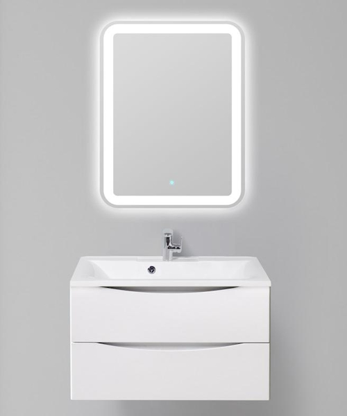 Тумба под раковину подвесная BelBagno Marino 80 см белый глянец - фото 2