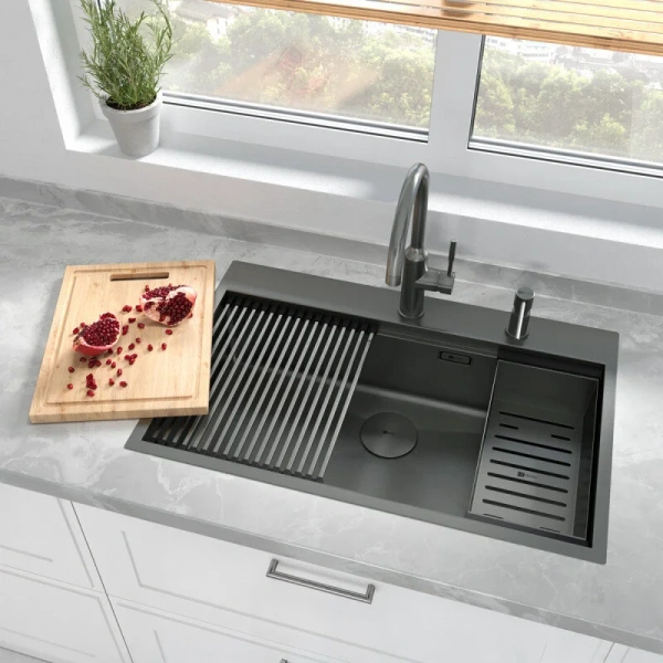 Мойка для кухни Lemark Iordana 78 см графит, другие - фото 5