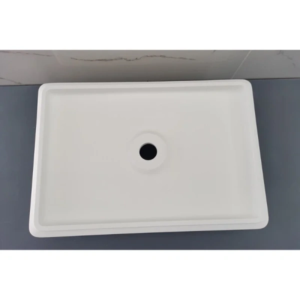 Раковина Abber Stein 55 см белая матовая, из камня - фото 7