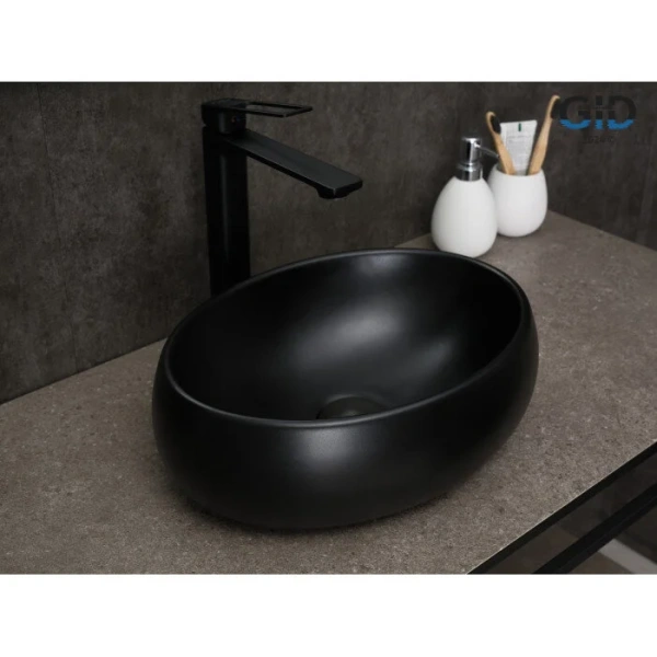 Раковина GID Lago Bm9030ds 40 см черная, в форме чаши, круглой формы - фото 5