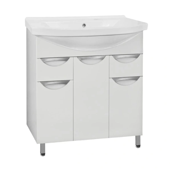 Тумба с раковиной напольная Style Line Жасмин ЛС-00000038 80 см с двумя ящиками